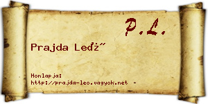 Prajda Leó névjegykártya